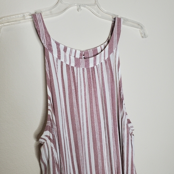 Torrid Pink & White Striped Halter High Neck Goddess Tank Top - Picture 3 of 8